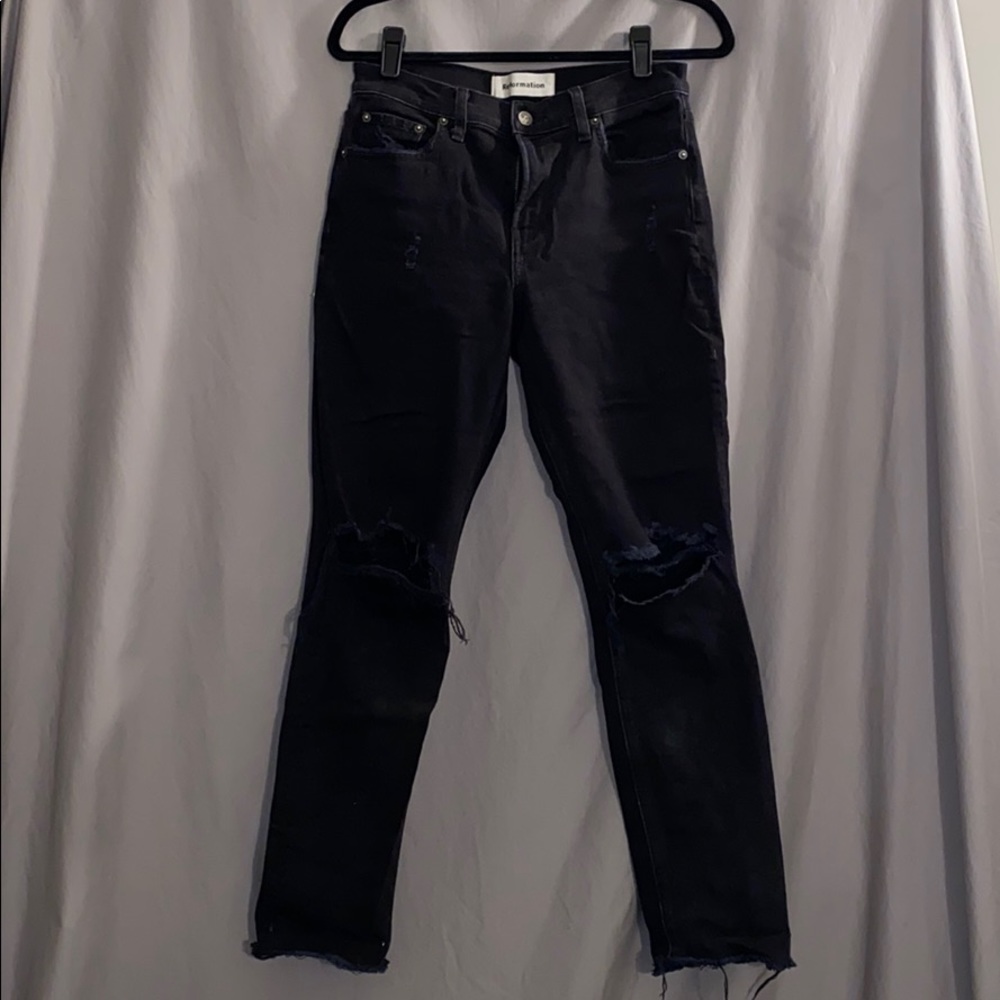 Reformation Ripped Black Jeans Size 27
